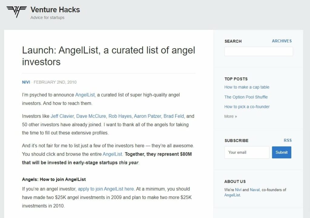 AngelList proof of concept