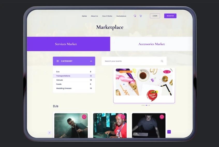 Marketplace platform for Event-Related Services
