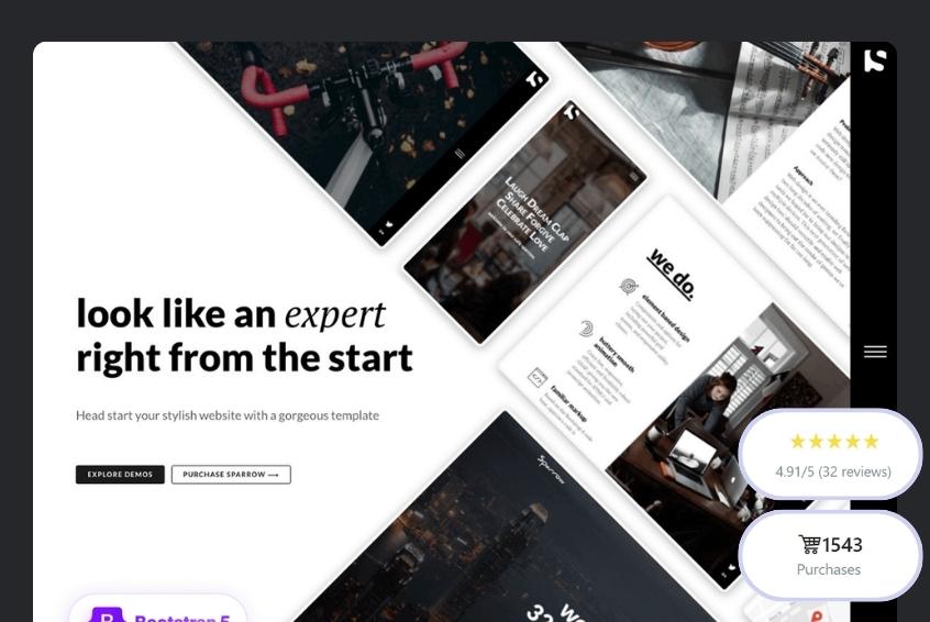 Sparrow Simple Seamless Website Template