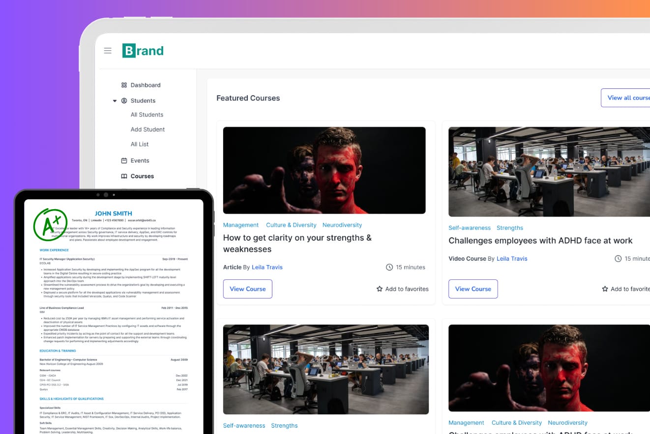 Ed-Tech Platform with AI-powered Resume Builder and CV Scoring