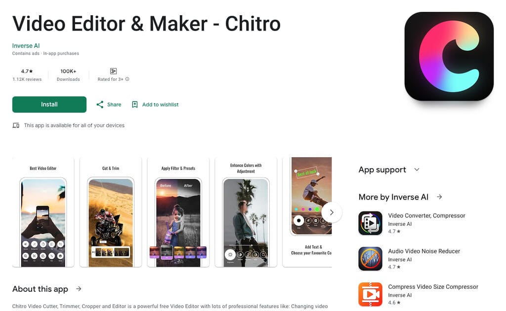 Video Editor & Maker – Chitro, Top Mobile app company in Sylhet