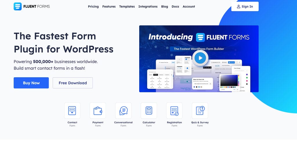Fluent Form, Top WordPress plugin in Sylhet.