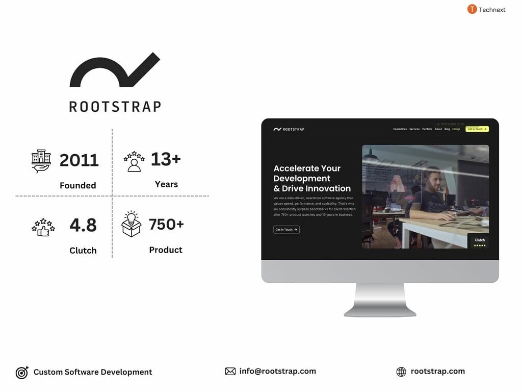 Rootstrap software companies for node js in usa