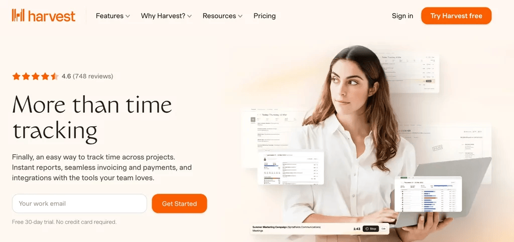 Harvest the best Project Management Software with Invoicing