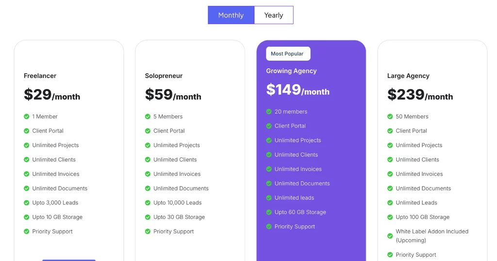 Pricing of OneSuite