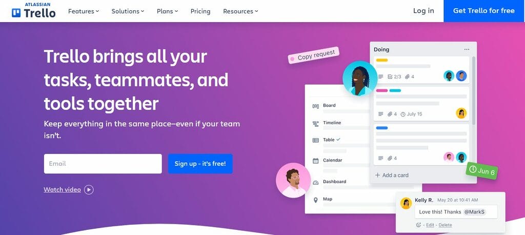 Trello best project management software for designers