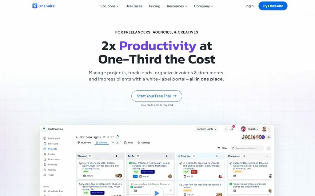 Onesuite the Best - Project Management Software with Invoicing