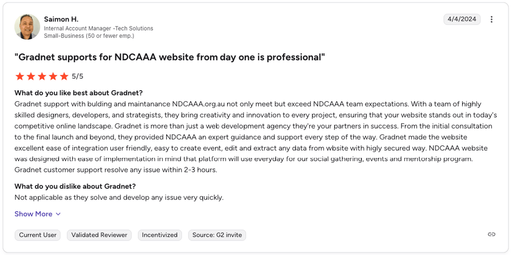 Gradnet Review on G2