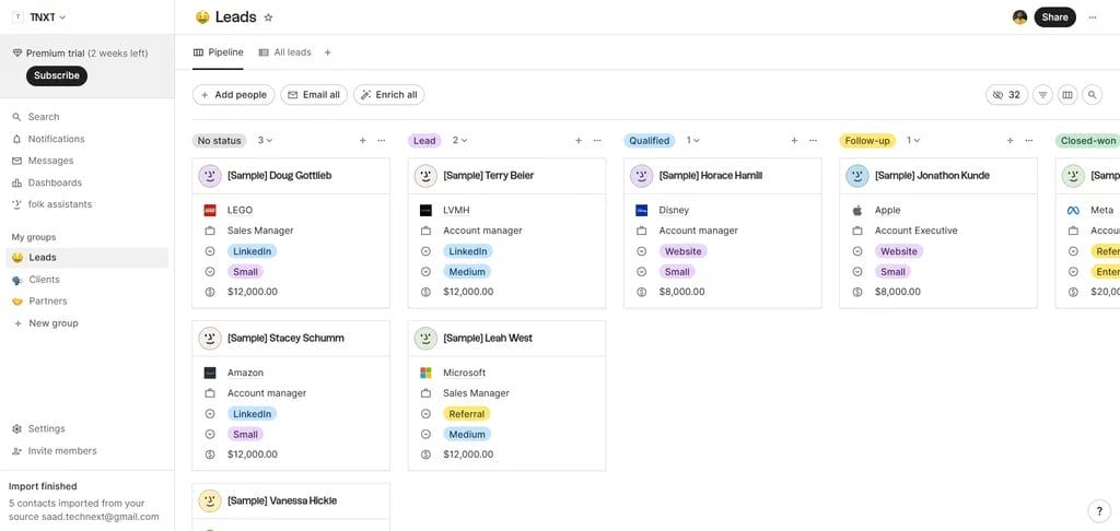 FolkCRM - CRM for Startups in 2026