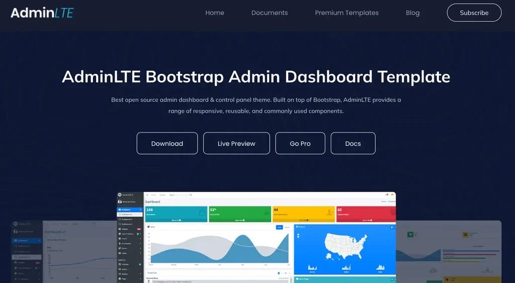 AdminLTE free Bootstrap 5 admin dashboard template for scalable web applications