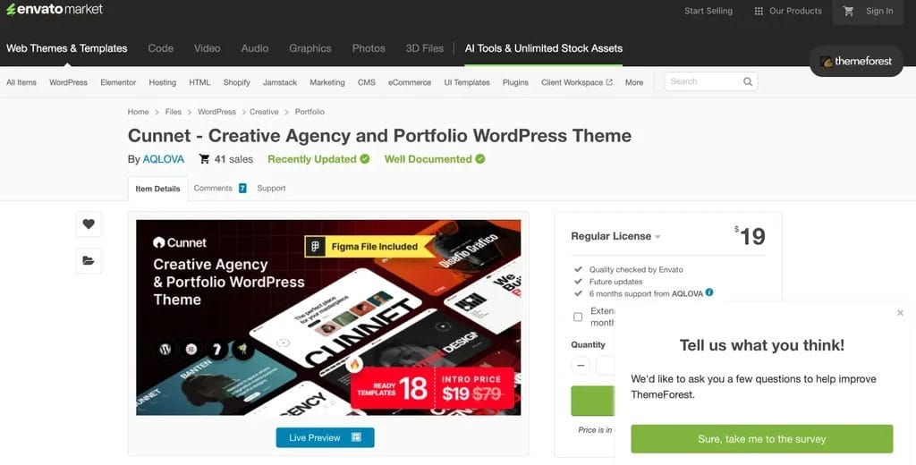 Cunnet agency website template for WordPress digital and creative agencies.