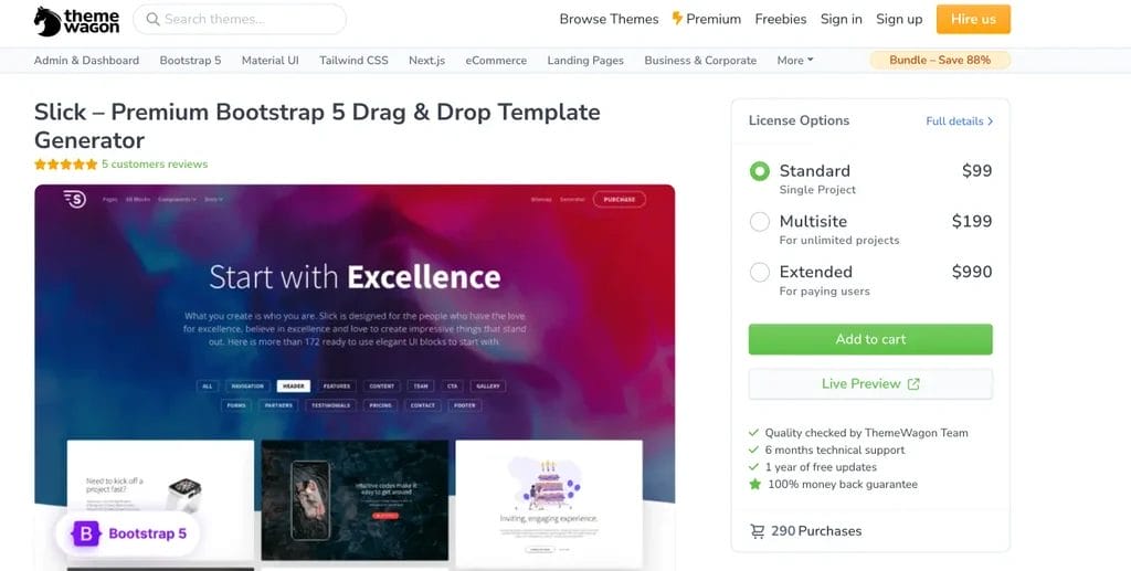 Slick agency website template for creative businesses and digital studios